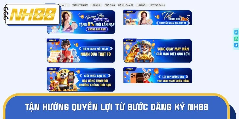 Tận hưởng quyền lợi tân thủ ngay từ bước đăng ký NH88