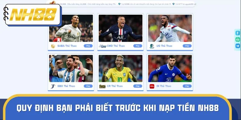 Những quy định bạn phải biết trước khi nạp tiền NH88