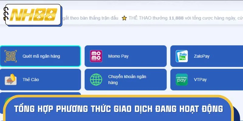 Tổng hợp các phương thức giao dịch đang hoạt động